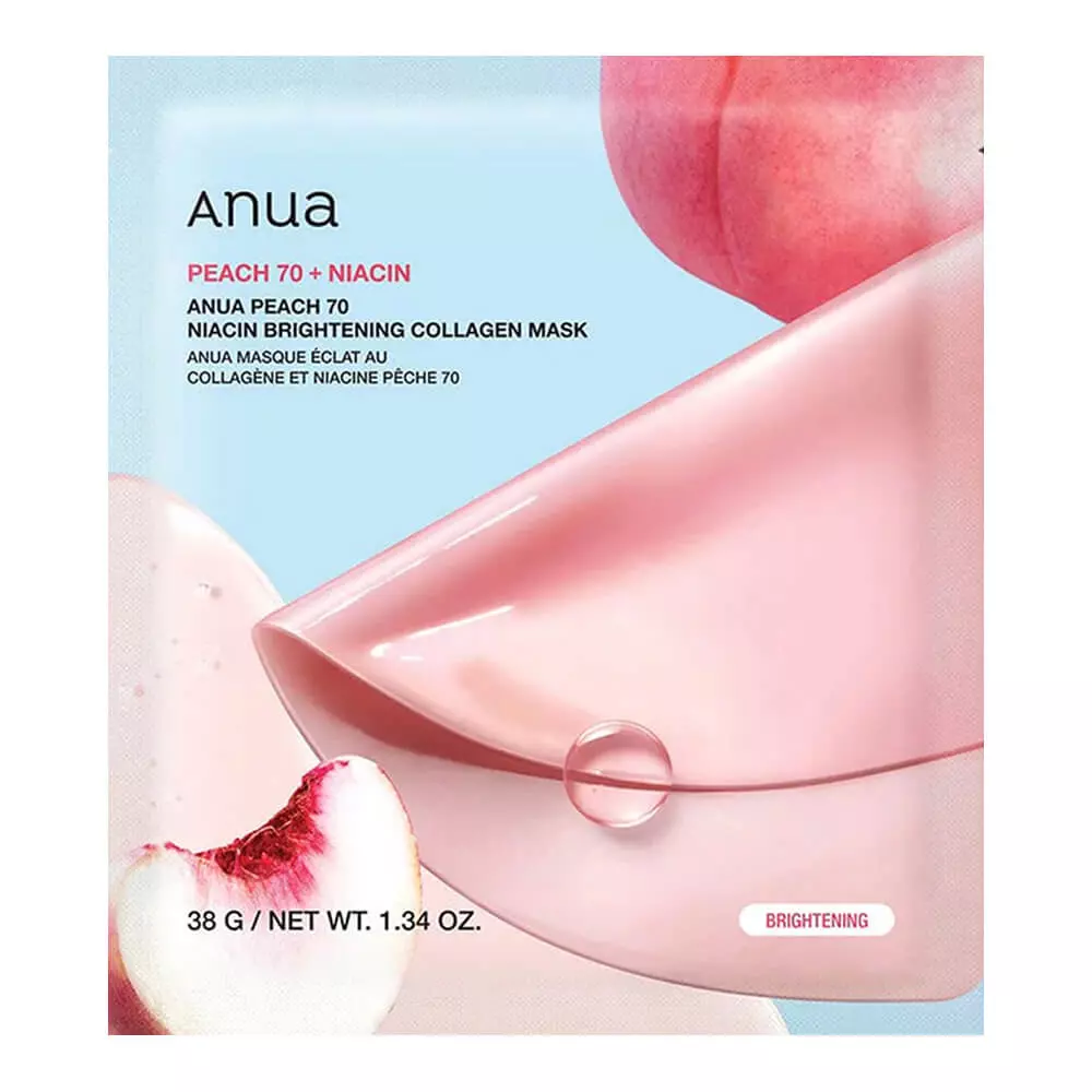 Гидрогелевая маска с персиком для сияний кожи Anua Peach 70 Niacin Brightening Collagen Mask